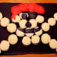 Our finished skull and crossbones cupcake design.