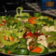 All the peppers and chicken mixed together simmering for mixing flavors.