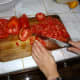 Finely chop the tomatoes.