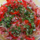 The rest of the herbs added, before the crust is spooned on.