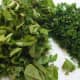 Chopped basil and majoram, and finely minced parsley and rosemary.