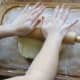 Roll out the dough until it is about 1/2 inch thick throughout.