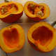 Remove the seeds from the pumpkin.