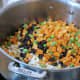 3. chopped carrots & green beans