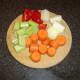 Chopped vegetables for duck stock