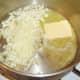 Onions are gently sauteed in butter