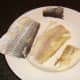 Skin is peeled from smoked haddock