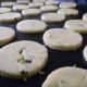 using a 3&quot;cutter produces about 30 cookies. Place them on a baking sheet lined with a silicone sheet and bake.