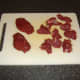 Pigeon breasts and diced venison loin