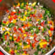 Cook down the vegetables on medium heat for at least 1/2 hour while occasionally stirring.