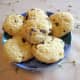 Tea cookies with orange zest, dried cranberries and almond slivers.