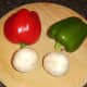 Bell peppers and mushrooms for rabbit pie