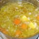 Potatoes and turnip added to stew