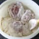Rabbit pieces turned in seasoned flour