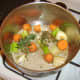 Vegetables are sauteed in butter