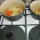 Parboiled and drained vegetables are allowed to steam