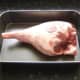 Leg of lamb ready to be rubbed with butter and roasted