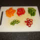 Sliced and chopped peppers for omelette