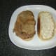 Steak is laid on one slice of bread