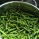 Snapped green beans waiting to be canned.