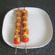 Chicken, pineapple and red bell pepper shish kebabs