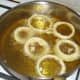 Deep frying onion rings