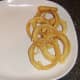 Onion rings are plated