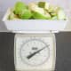 Weighing cored and chopped apples