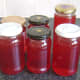 Cooled and sealed jars of rowan and apple jelly recipe