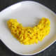 Turmeric rice is plated