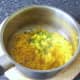 Chopped mint is added to turmeric rice