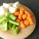 Celery, carrot and onion prepared for making stock