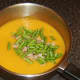 Chopped green beans and turkey are added to soup