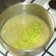 Chopped clelery leaves are added to soup