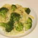 Broccoli and Stilton tagliatelle is plated