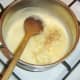 Cheese and nutmeg added to bechamel sauce