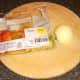 Pack of bell pepper slices and half an onion