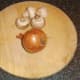 Onion and mushroom accompaniments for ox liver.