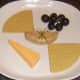 Ox liver pate with oatcakes, Red Leicester cheese and black grapes.