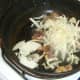 Cabbage and onion added to stir frying ox kidneys