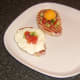 Egg yolk and remaining salsa are added to bacon medallions
