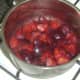 Stewed plums should be covered and left to cool