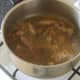 Simmering beef stew