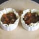 Beef stew spooned in to puff pastry cases