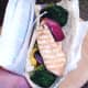 Starting to fill pitta bread with chicken and vegetables