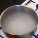 Rice is added to boiling salted water
