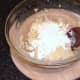 Flour added to potato and egg