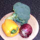 Vegetables for broccoli skewers