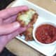 Biting in to broccoli, sweetcorn and potato fritters