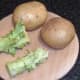 Broccoli stalks and potatoes